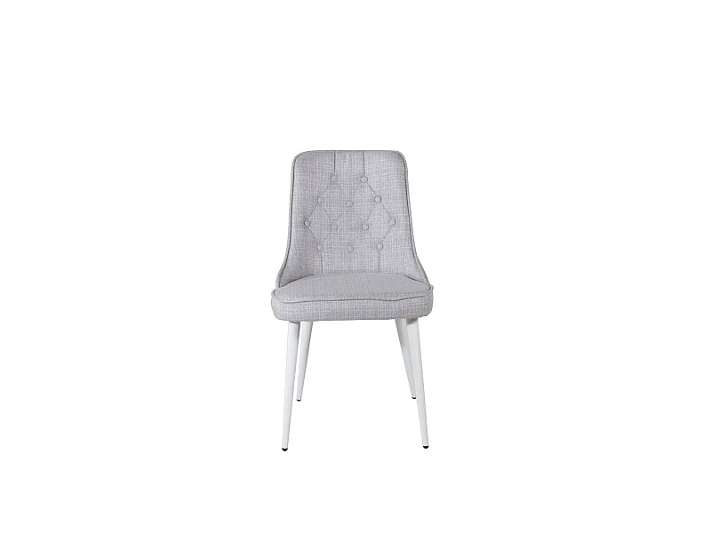 VelvetDeluxe Chaise de salle à manger, gris clair, blanc.