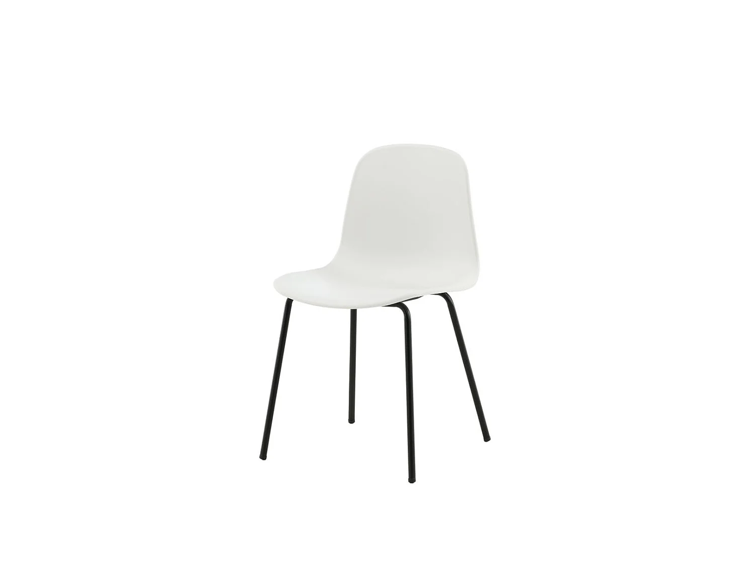 Artic Chaise de salle à manger, Chaise coque, blanc, noir.