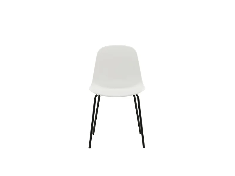 Artic Chaise de salle à manger, Chaise coque, blanc, noir.