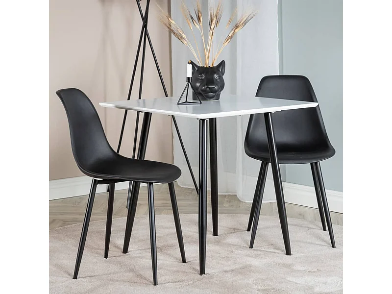 Chaises à manger lot de 2 Polar plastique noir