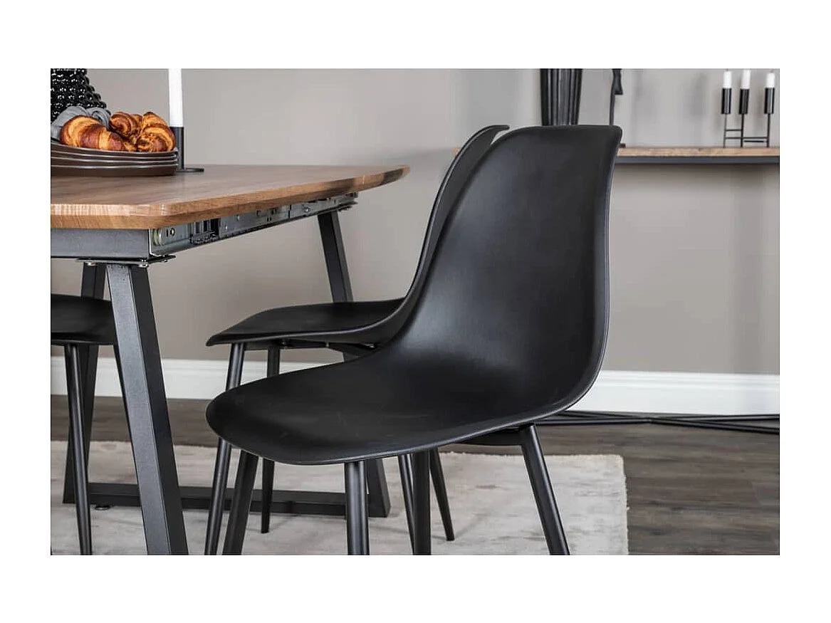 Polar eetkamerstoel kuipstoel zwart.
