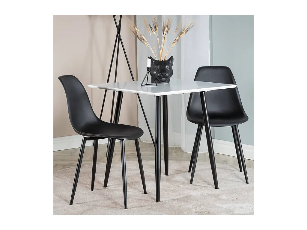 Chaises à manger lot de 2 Polar plastique noir