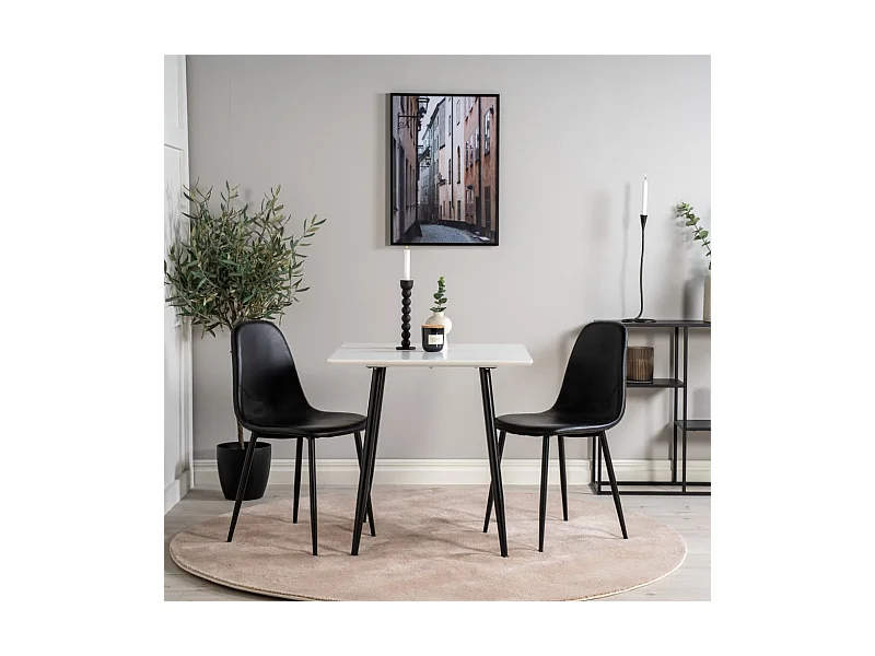 Polar Esszimmerstuhl PU Kunstleder schwarz.