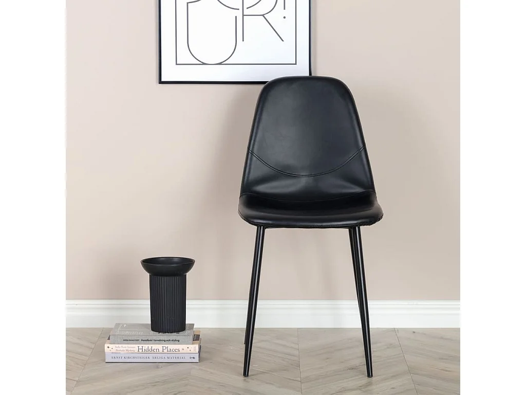 Polar Esszimmerstuhl PU Kunstleder schwarz.