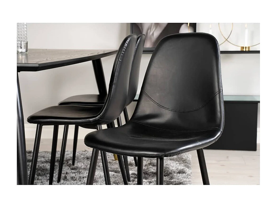 Polar Esszimmerstuhl PU Kunstleder schwarz.