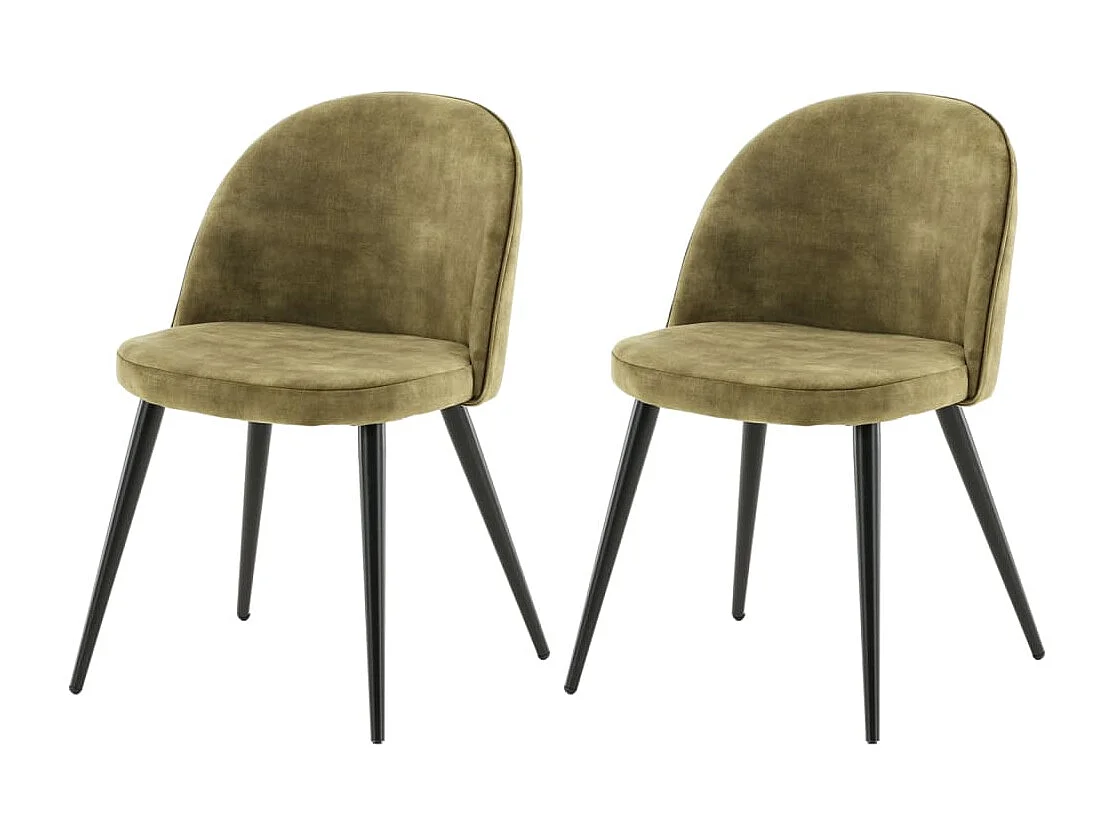 Velvet eetkamerstoel velours groen, zwart.