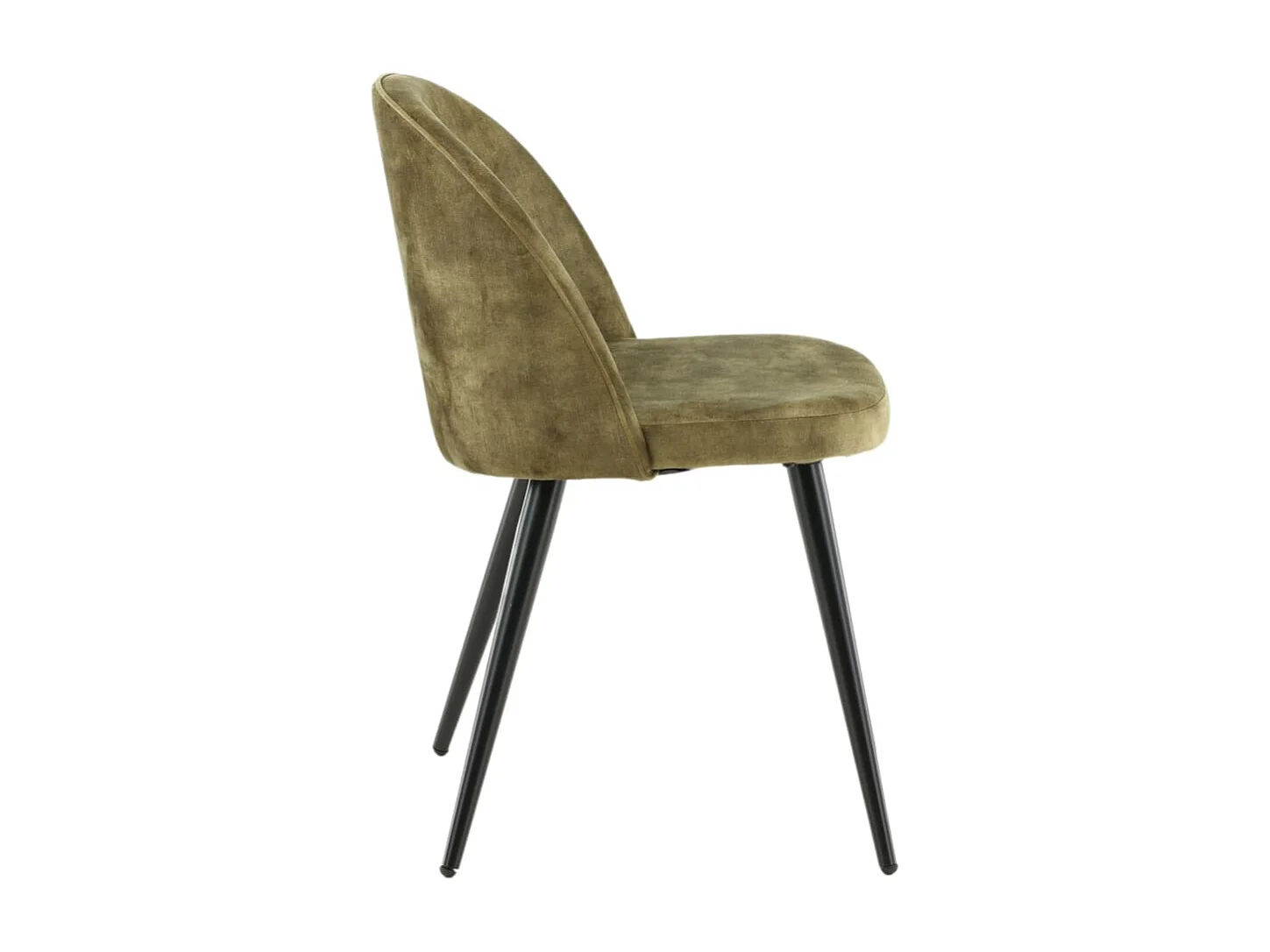 Velvet eetkamerstoel velours groen, zwart.