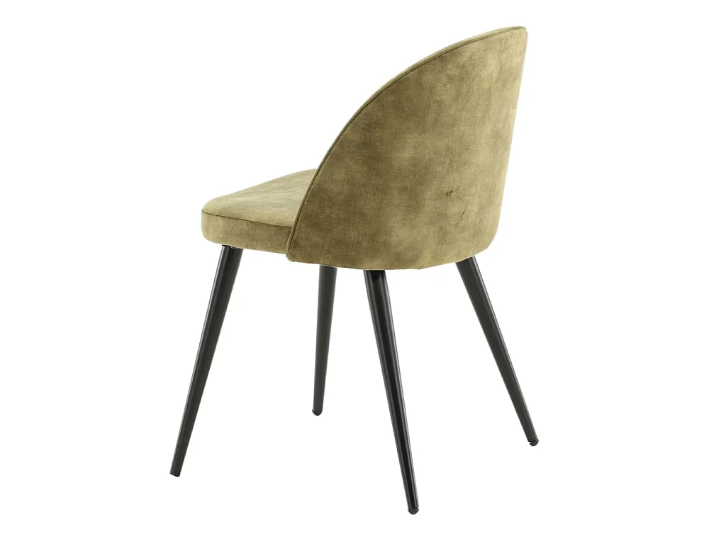 Velvet Chaise de salle à manger en velours, vert, noir.
