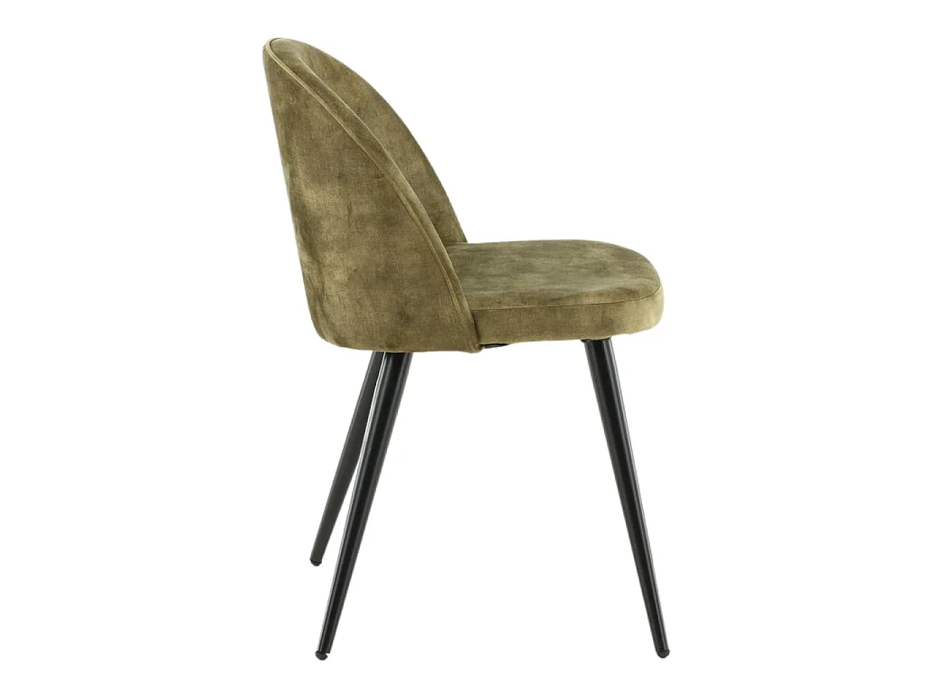 Velvet Chaise de salle à manger en velours, vert, noir.