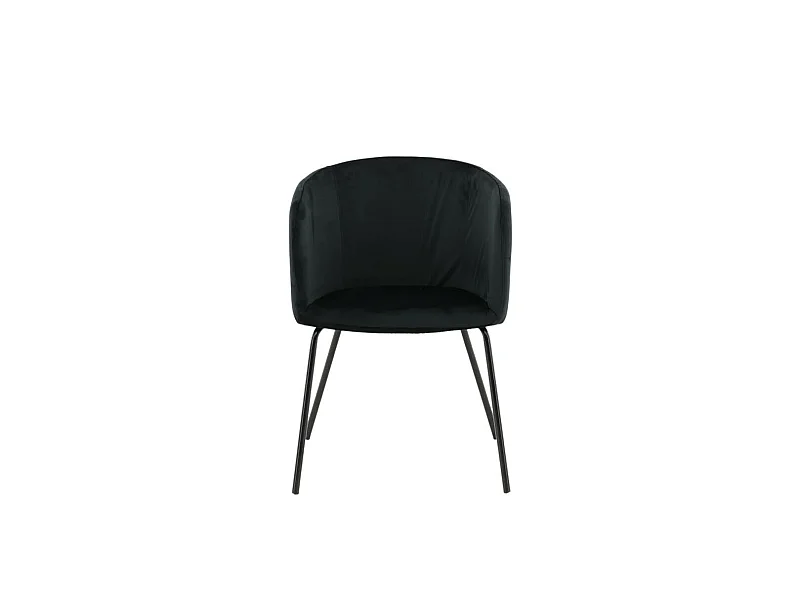 Silla de comedor Berit con reposabrazos, terciopelo negro.