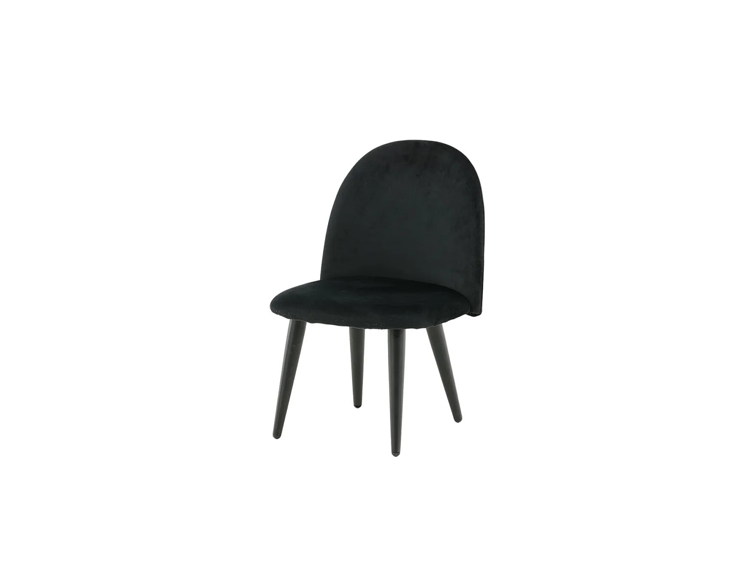 Velvet Chaise de salle à manger pour enfants en velours, noir.