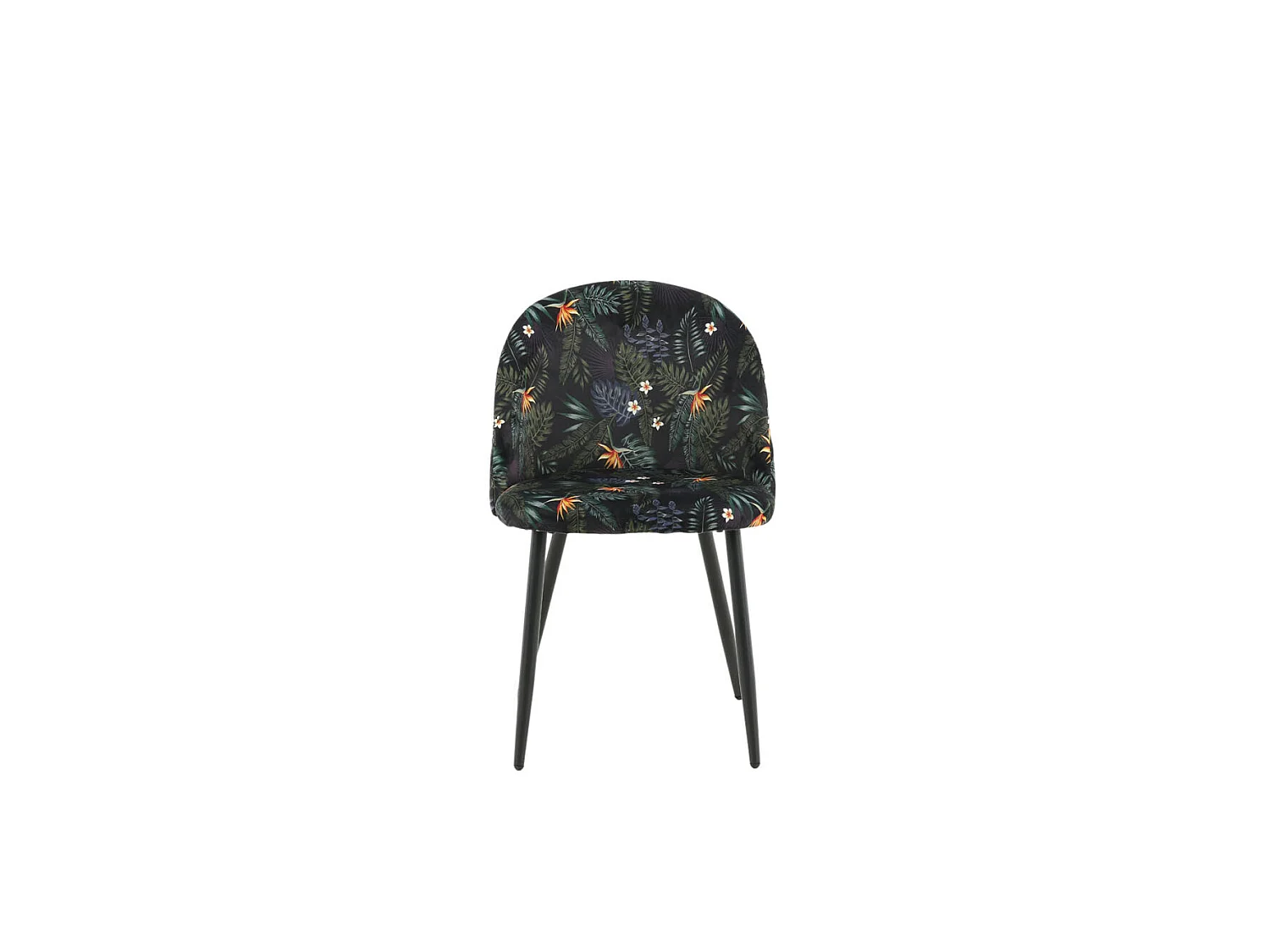 Velvet Chaise de salle à manger en velours, avec décor floral.