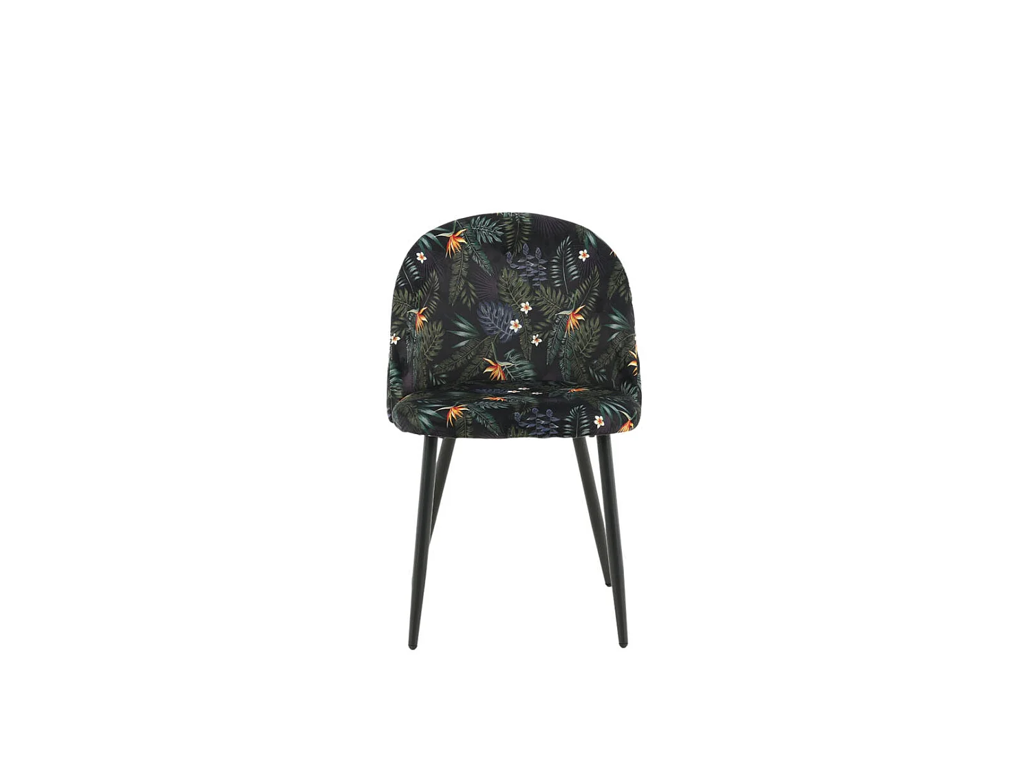 Velvet Chaise de salle à manger en velours, avec décor floral.