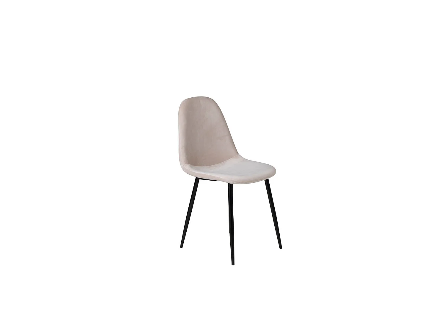 Sedia da pranzo Polar in velluto beige.