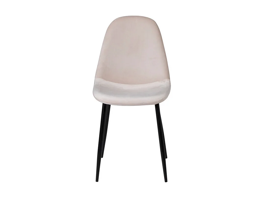 Polar Chaise de salle à manger en velours, Beige.