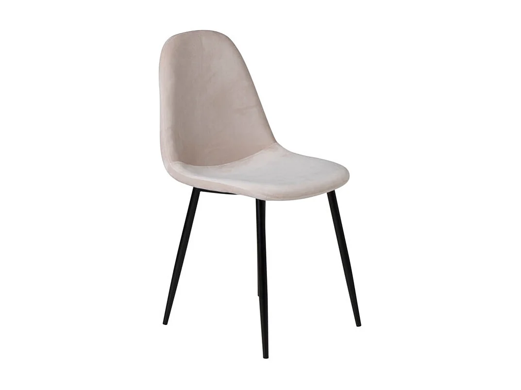 Polar Chaise de salle à manger en velours, Beige.