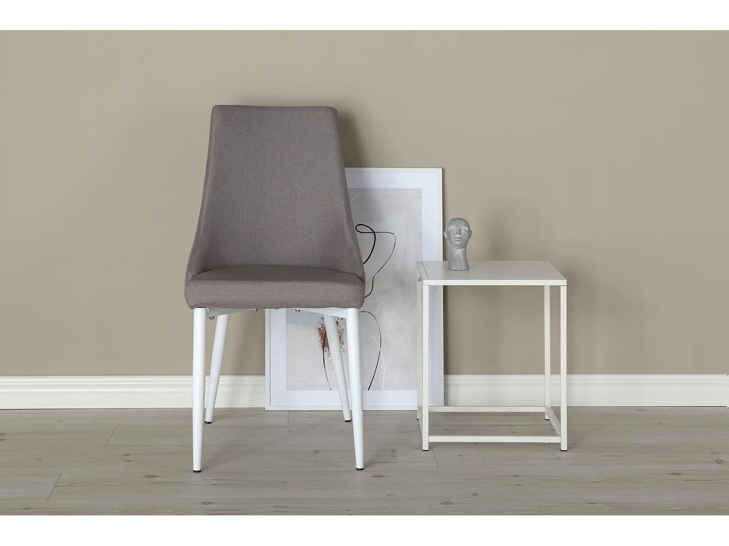 Leone2.0 Chaise de salle à manger, gris, blanc.