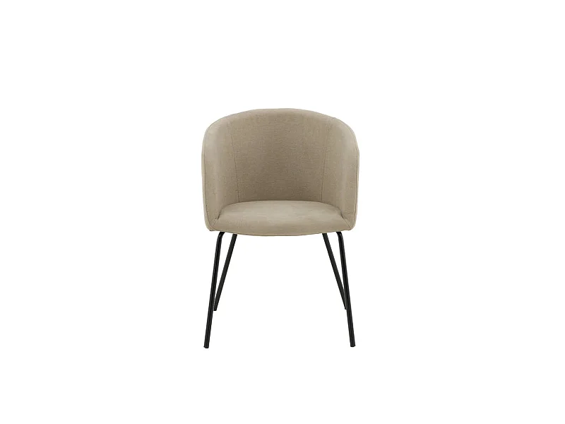 Berit chaise de salle à manger avec accoudoirs beige.