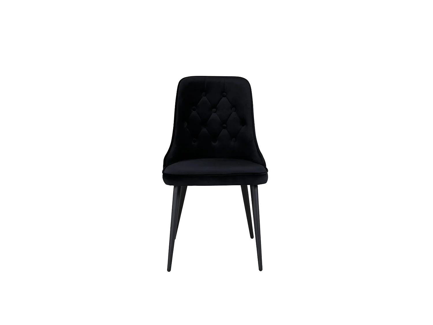 VelvetDeluxe Chaise de salle à manger en velours, noir.