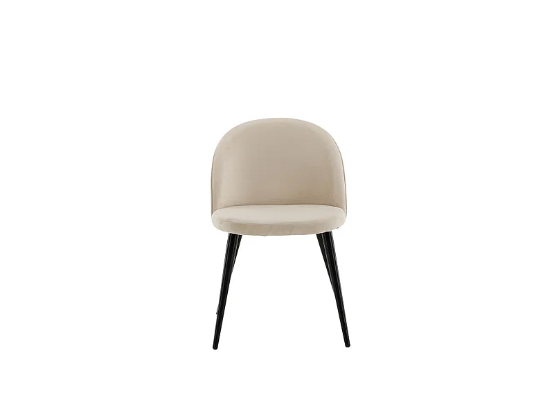 Velvet eetkamerstoel velours beige, zwart.