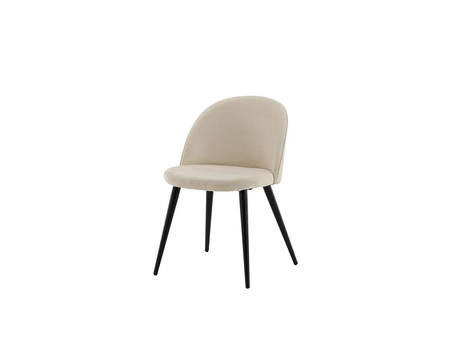 Velvet eetkamerstoel velours beige, zwart.