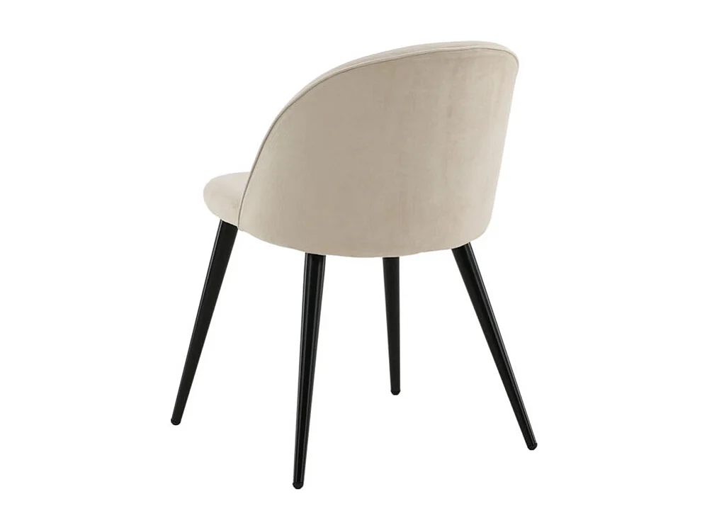 Velvet Chaise de salle à manger en velours, Beige, noir.