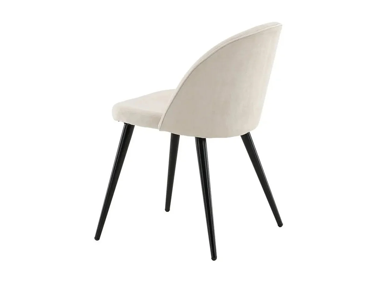 Velvet Chaise de salle à manger en velours, Beige, noir.