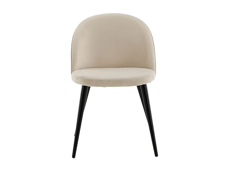 Velvet eetkamerstoel velours beige, zwart.