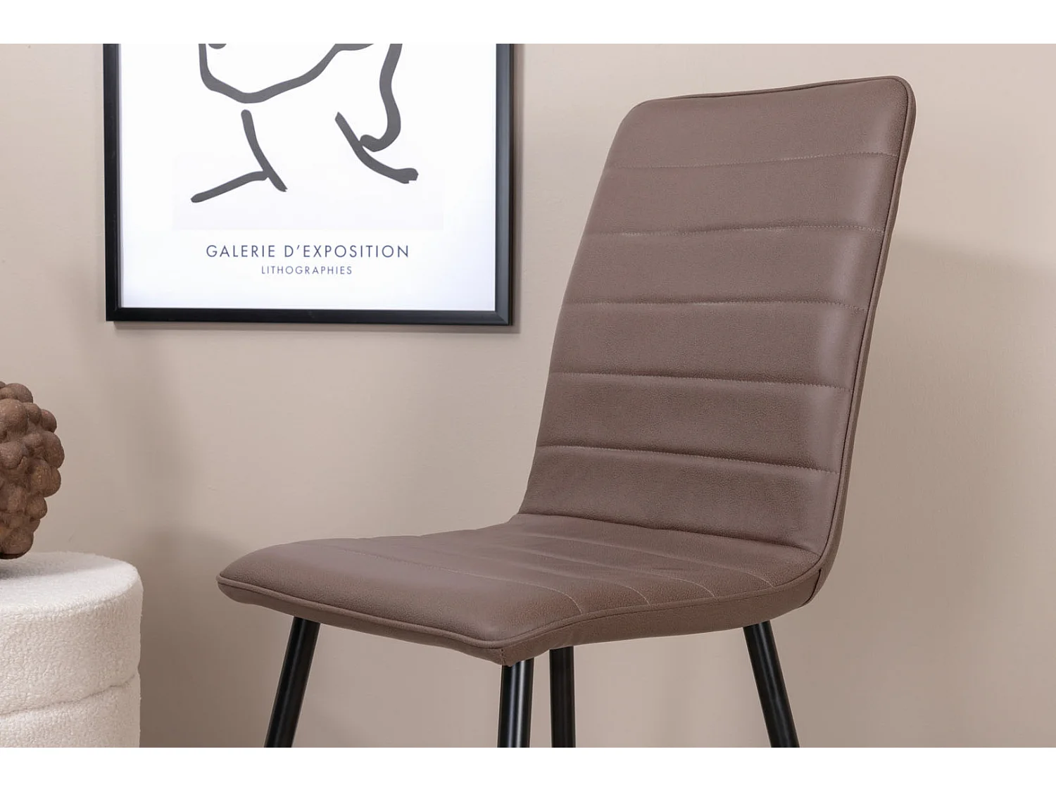 WinduLyx Chaise de salle à manger PU simili cuir, marron.