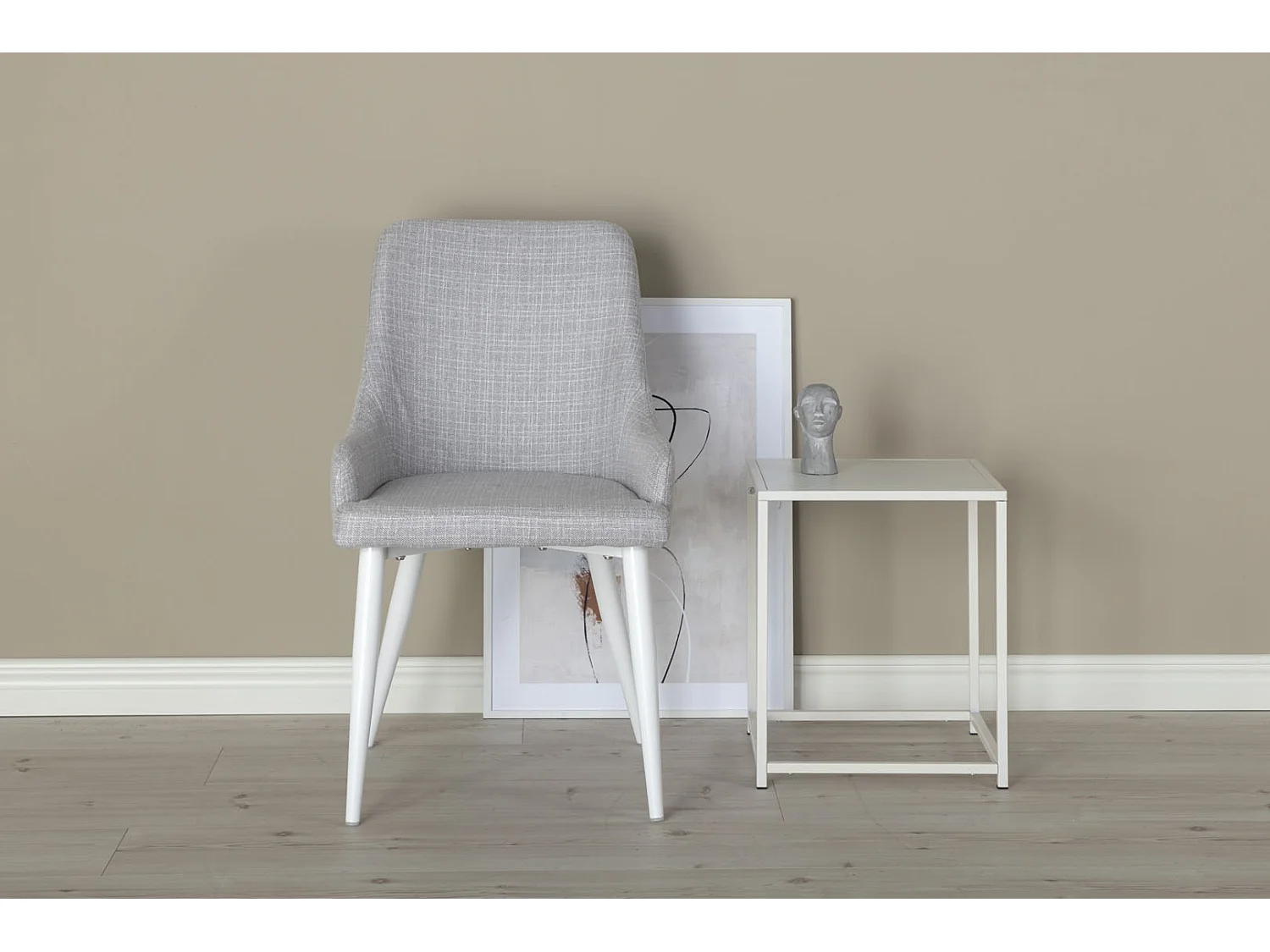 Plaza Chaise de salle à manger, gris, blanc.