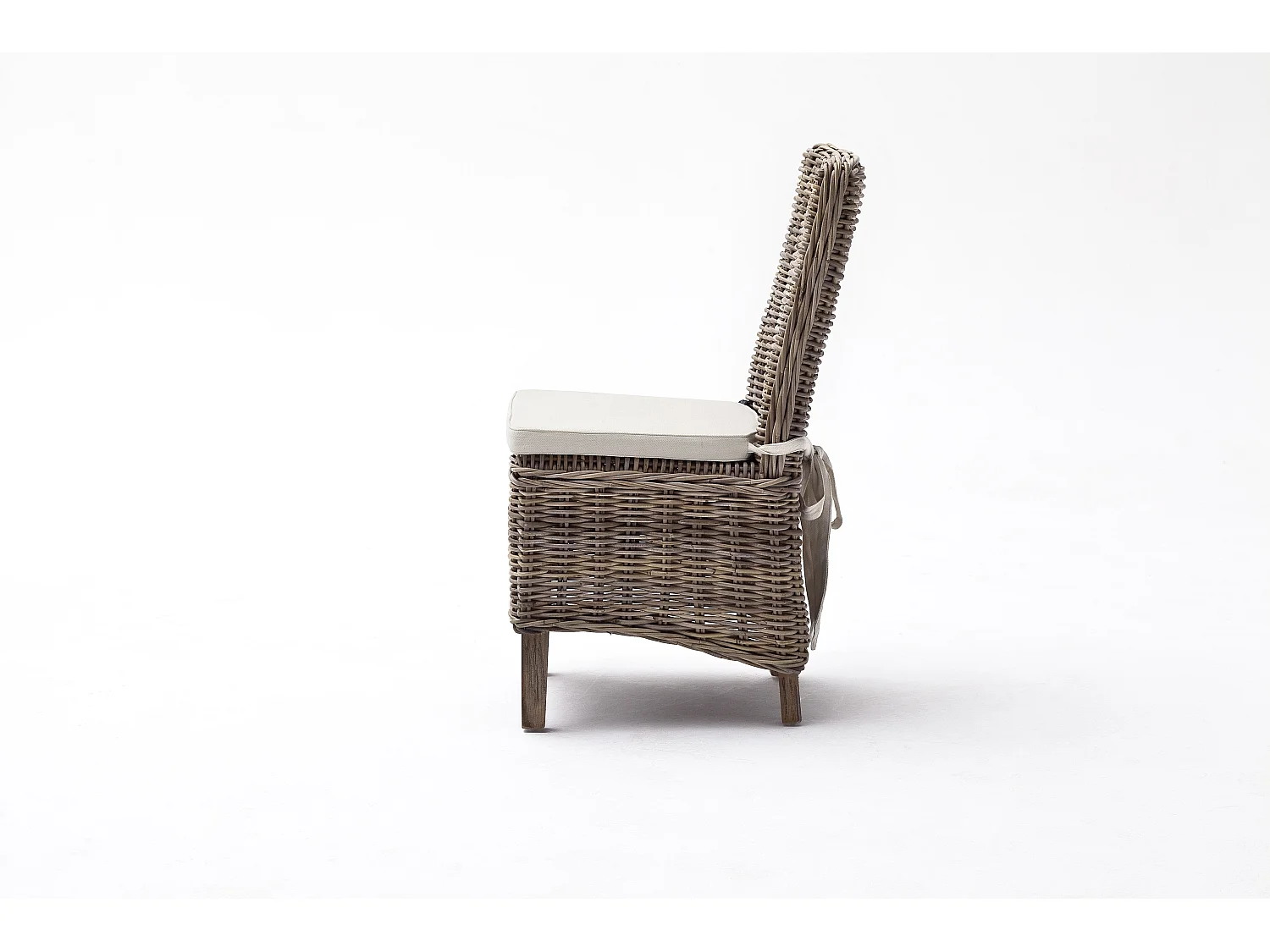 Morin Chaise de salle à manger en rotin naturel, gris.