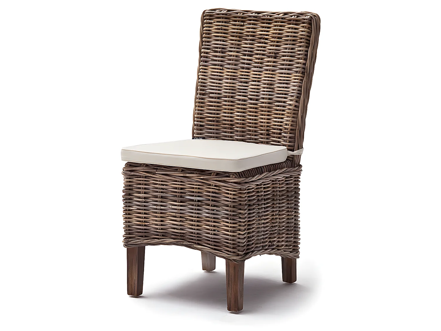 Morin Chaise de salle à manger en rotin naturel, gris.