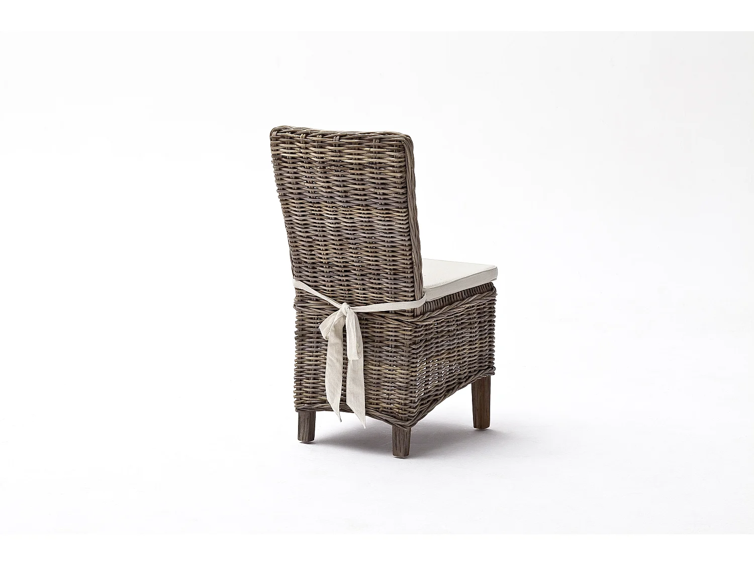 Morin Chaise de salle à manger en rotin naturel, gris.