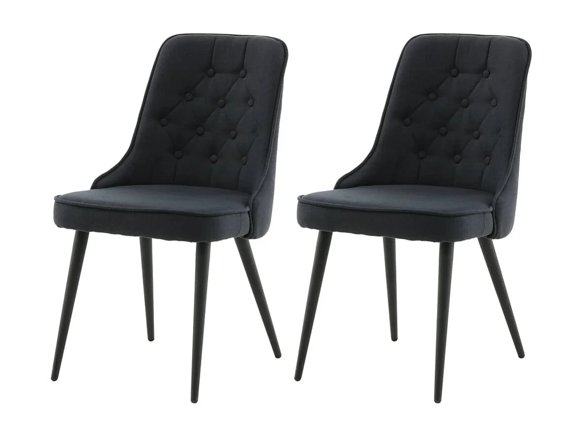 Chaises à manger lot de 2 Velvet Deluxe Polyester noir
