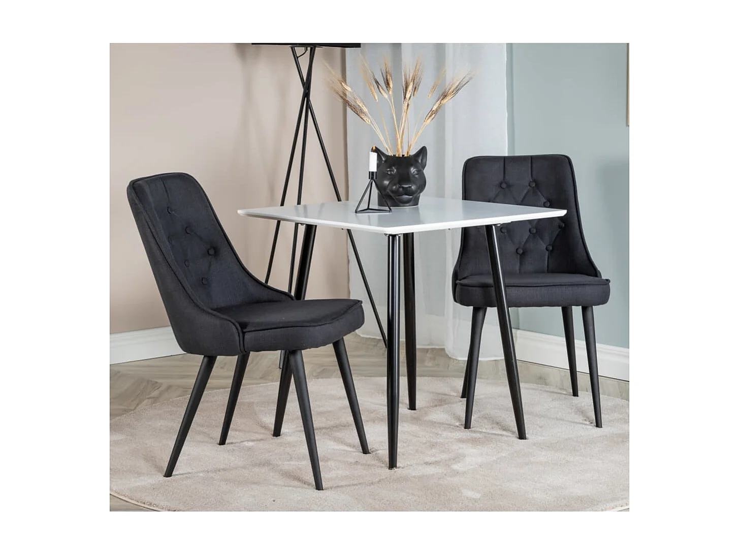 Chaises à manger lot de 2 Velvet Deluxe Polyester noir