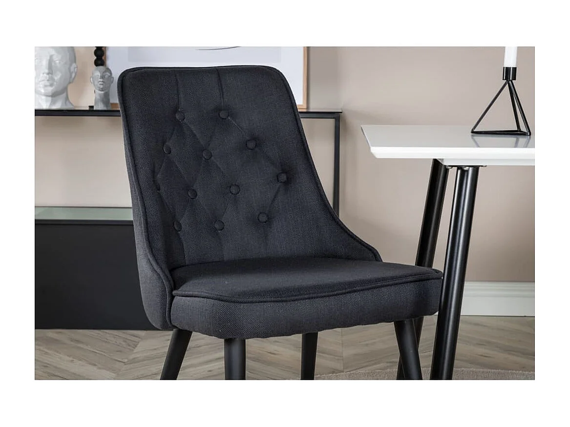 Chaises à manger lot de 2 Velvet Deluxe Polyester noir