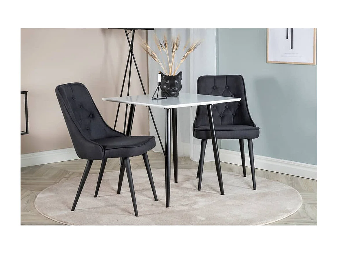 Chaises à manger lot de 2 Velvet Deluxe Polyester noir