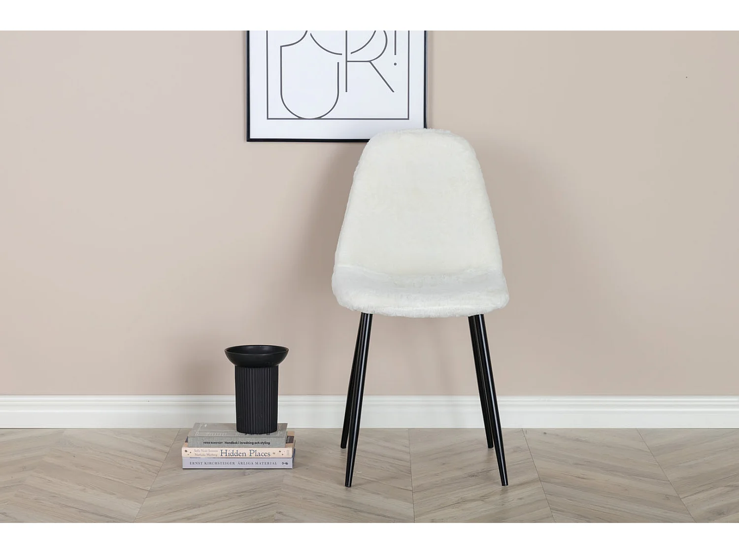 Polar Chaise de salle à manger Teddy, blanc.