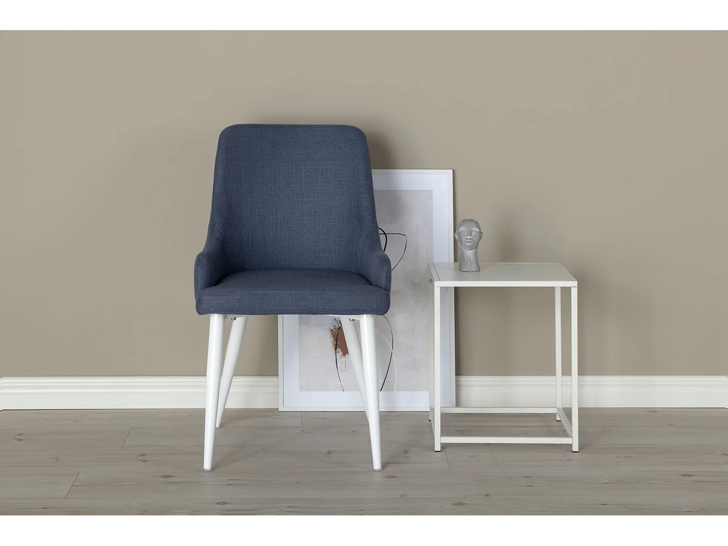 Plaza Chaise de salle à manger, bleu, blanc.