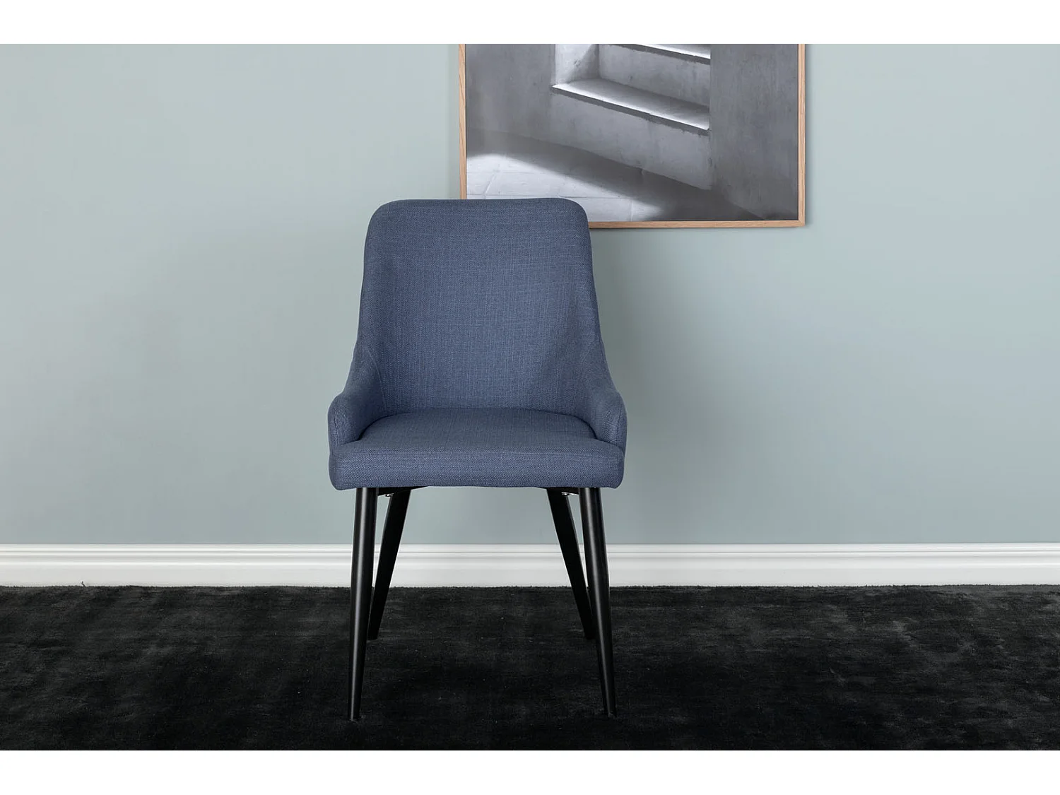 Plaza Esszimmerstuhl blau, schwarz.