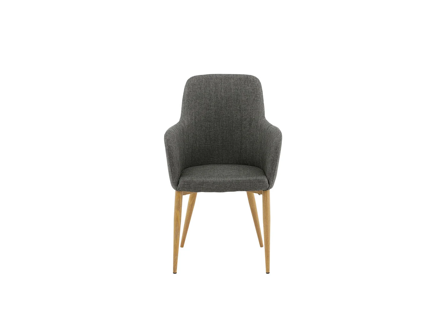 Sedia da pranzo Comfort grigia, decori in rovere.