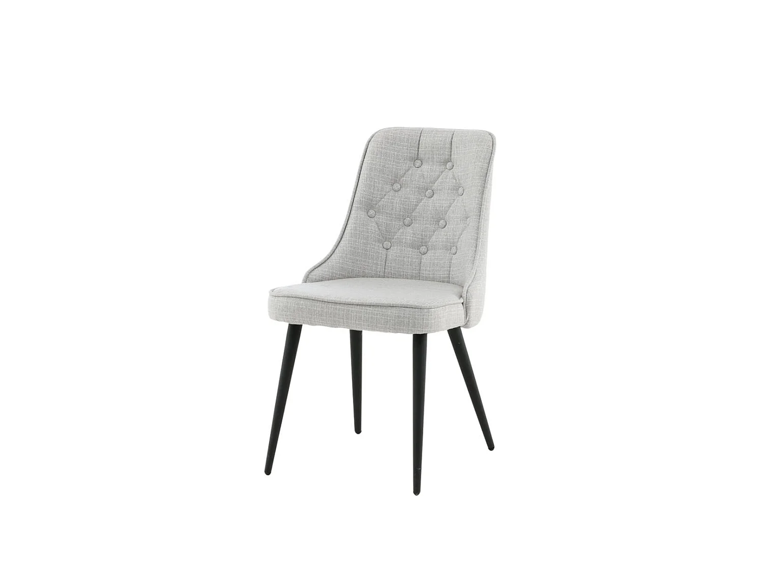 VelvetDeluxe Chaise de salle à manger, gris clair, noir.