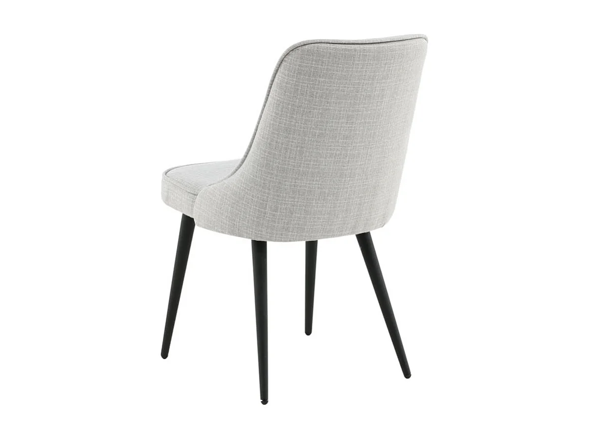 VelvetDeluxe Chaise de salle à manger, gris clair, noir.