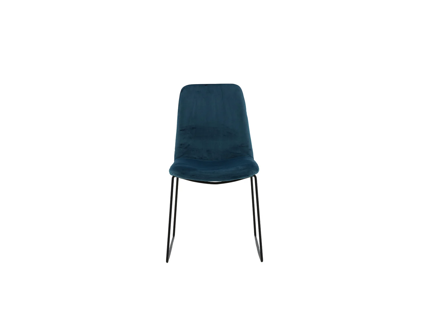 Sedia da pranzo Muce in velluto blu.