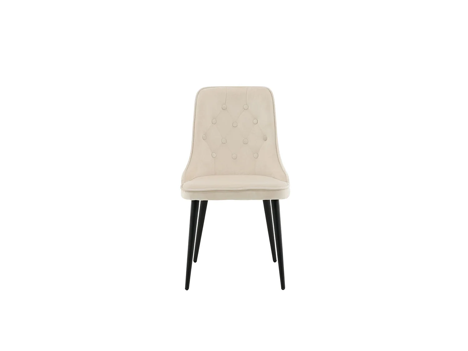 VelvetDeluxe Chaise de salle à manger en velours, Beige, noir.