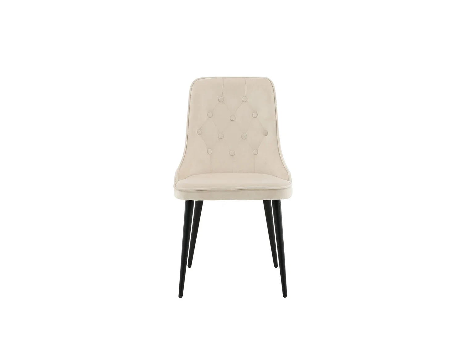 VelvetDeluxe Chaise de salle à manger en velours, Beige, noir.