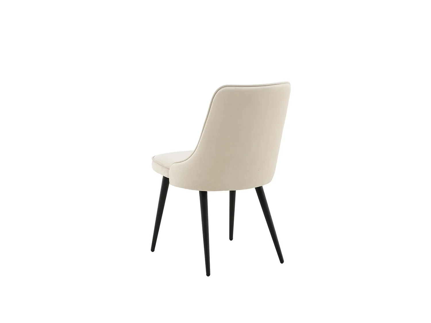 VelvetDeluxe Chaise de salle à manger en velours, Beige, noir.