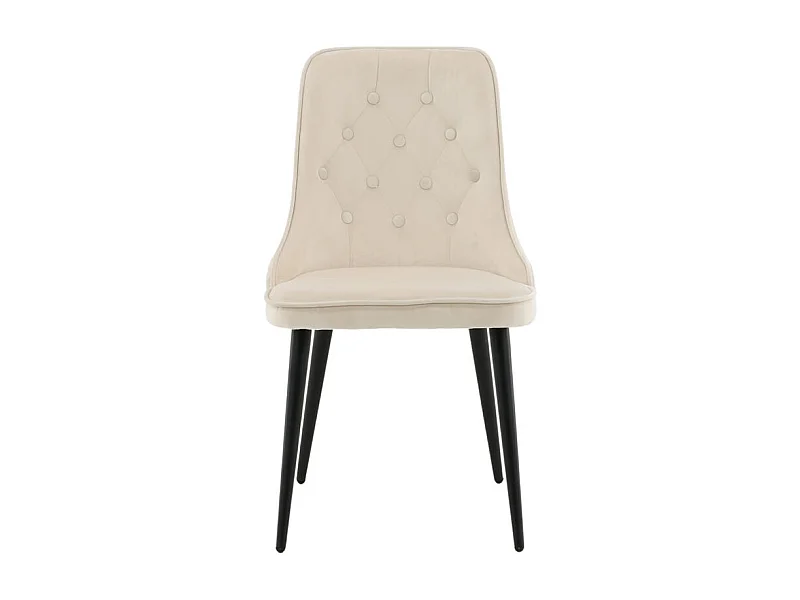 Sedia da pranzo VelvetDeluxe in velluto beige, nero.