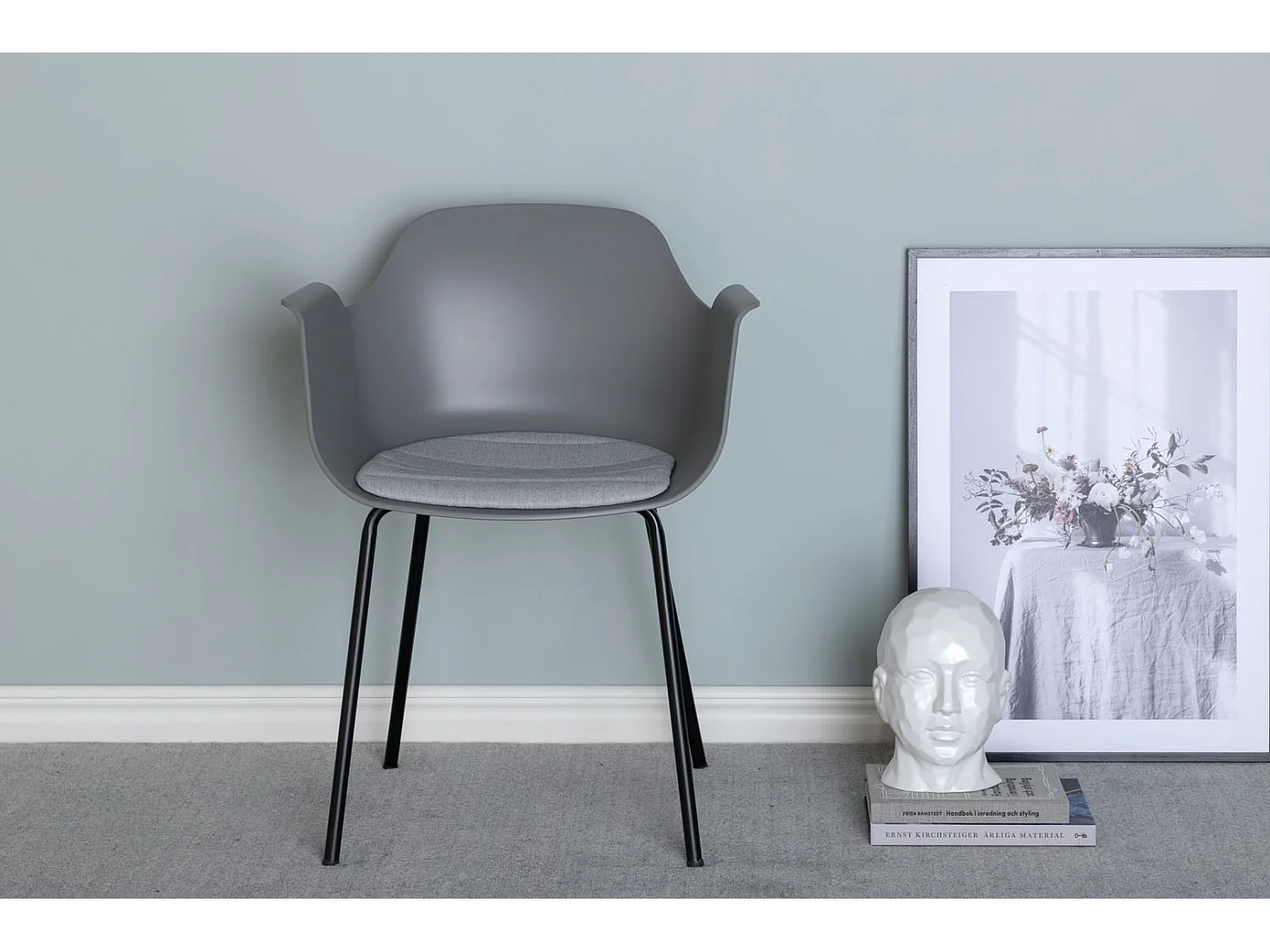 Comfort Chaise de salle à manger, Chaise coque, gris.