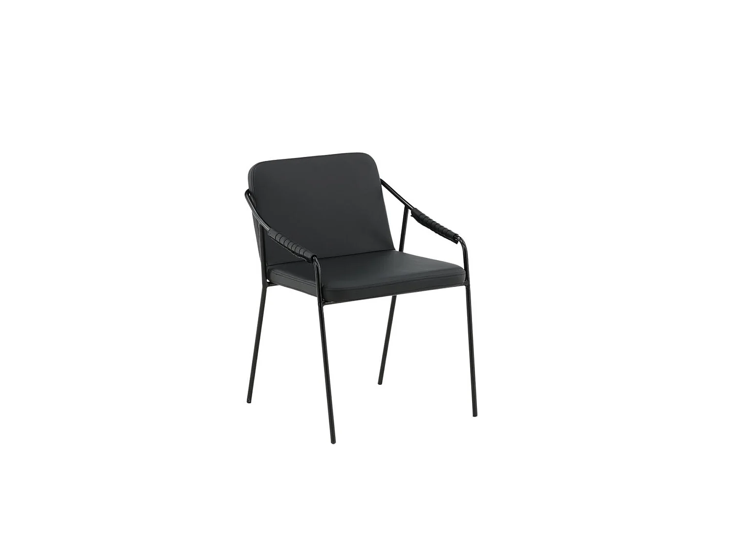 Tvist chaise de salle à manger cuir synthétique PU noir.